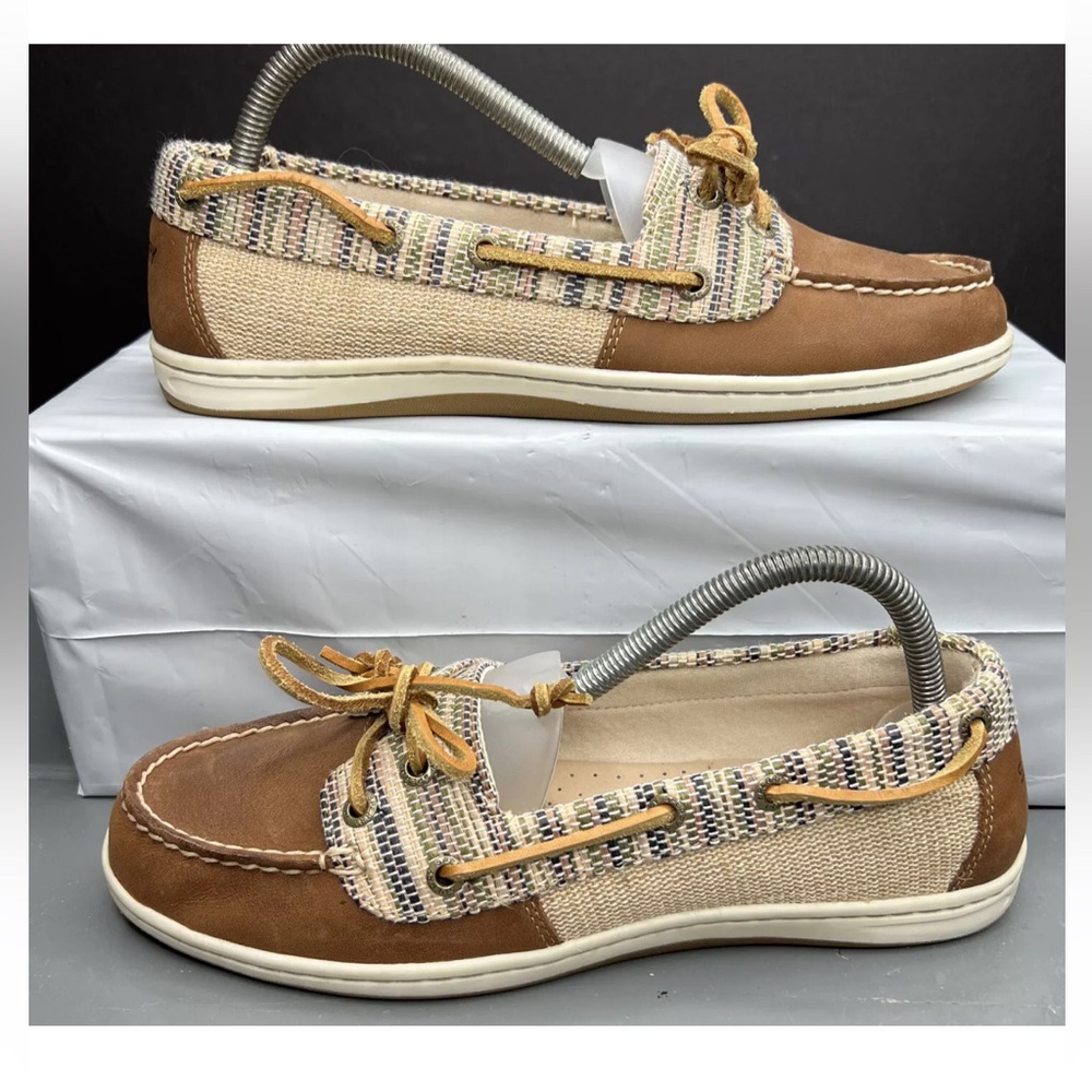 Sperry Topsider Womens Firefish Raffia Boat Shoes STS95284 Sz 9M Tan Like New!